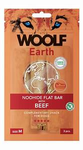 Woolf Earth Noohide Flat Bar With Beef Medium 3Pcs