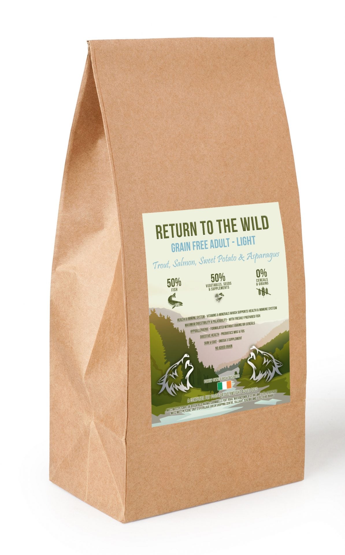 Return To The Wild - Grain Free Senior / Adult Light - Trout, Salmon, Sweet Potato and Asparagus 2kg