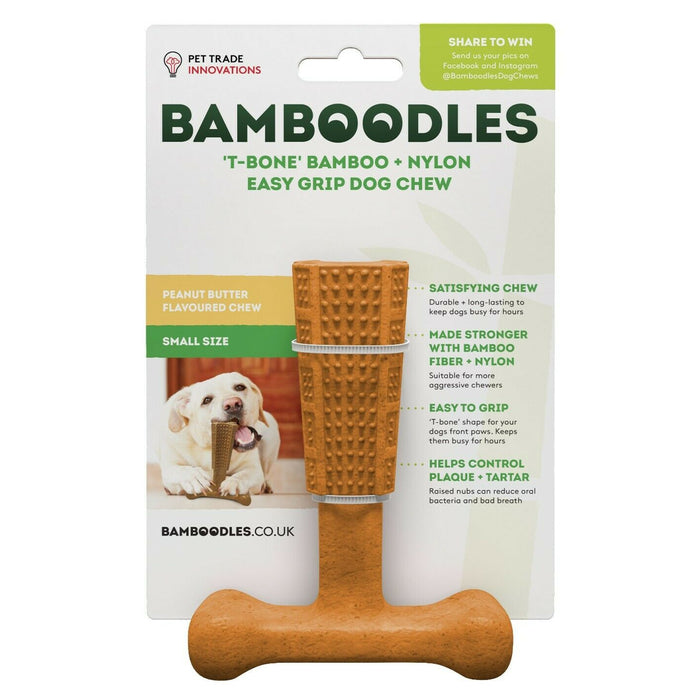 Bamboodles T-Bone Dog Chew - Peanut Butter Large