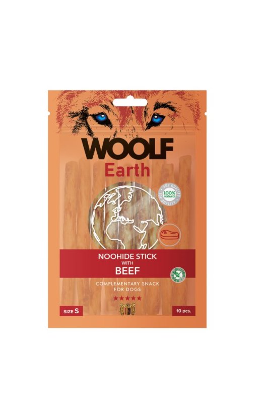 Woolf Earth Noohide Stick With Beef Size Small