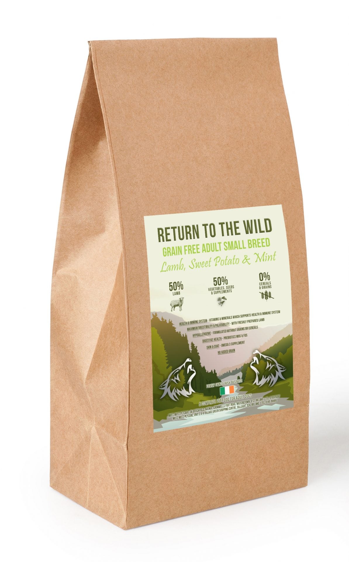 Return To The Wild - Grain Free Adult Small Breed Lamb, Sweet Potato And Mint 2kg