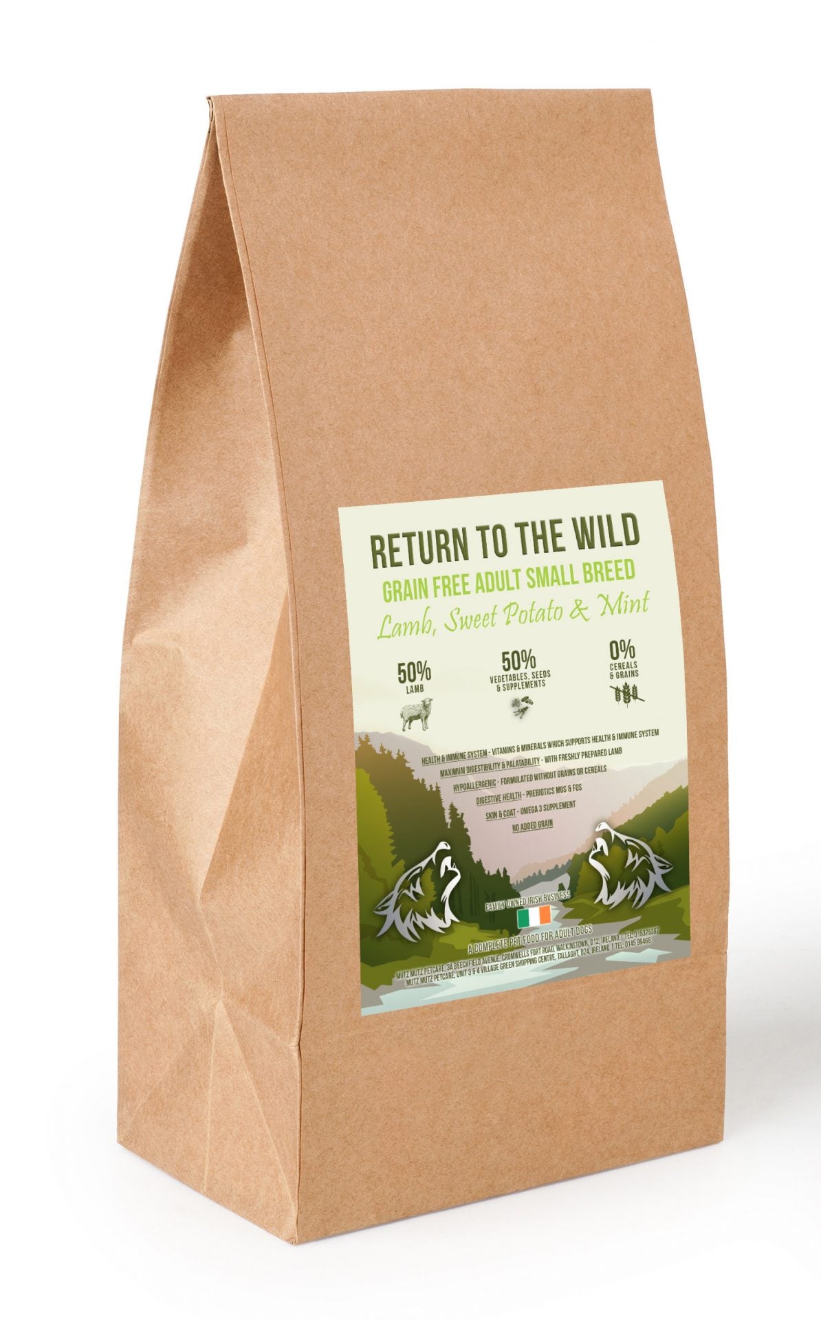 Return To The Wild - Grain Free Adult Small Breed Lamb, Sweet Potato And Mint 2kg