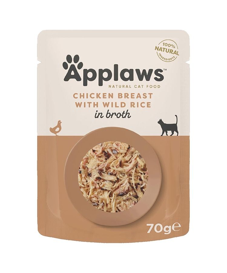Applaws Chicken Breast with Wild Rice in Broth – 100% Natural Wet Cat Food (70g)