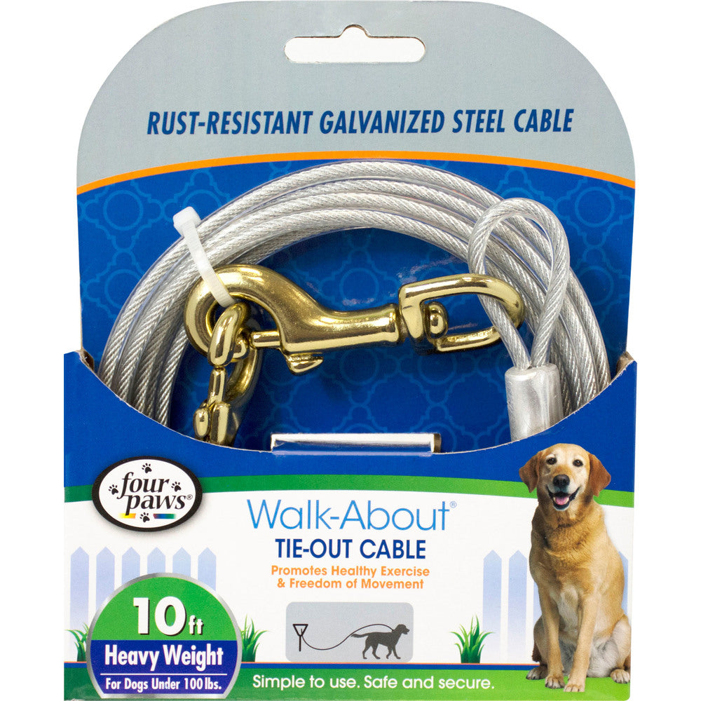 Four Paws Heavy Weight Tie-out Cable Silver 10ft