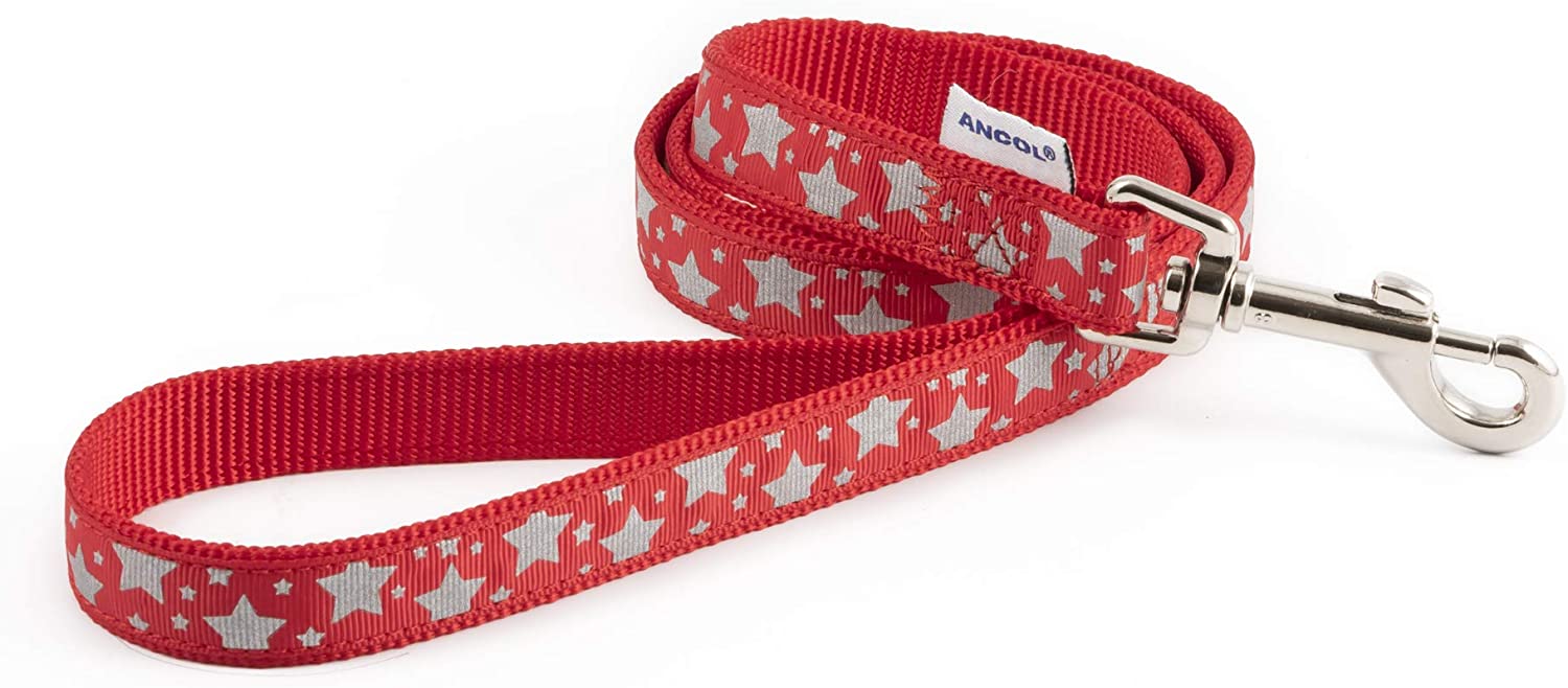 Ancol Red Stars Reflective Lead 100Cm