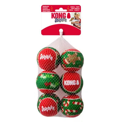 KONG Holiday SqueakAir Ball Set – Festive Fetch Fun for Dogs