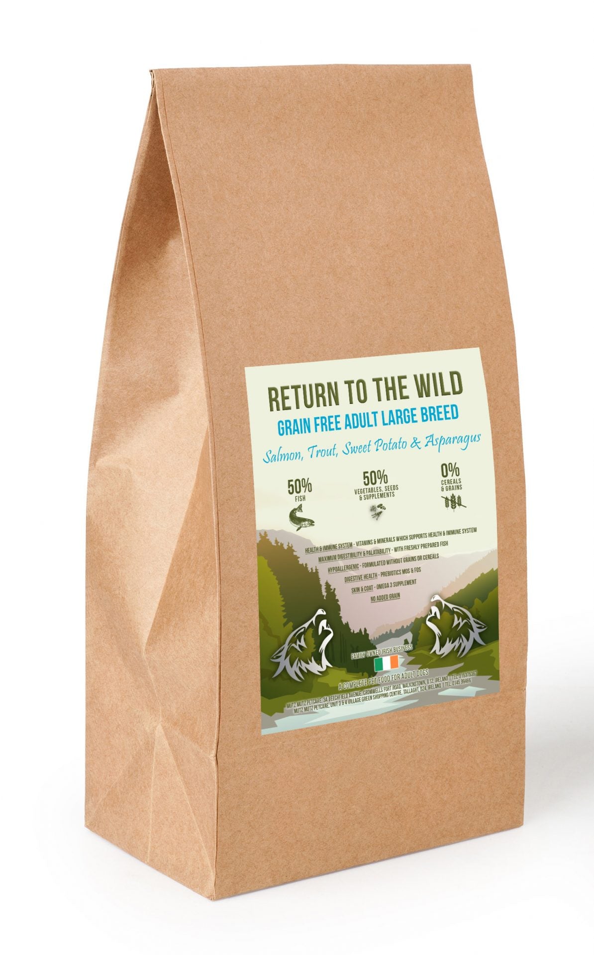 Return To The Wild - Grain Free Adult Large Breed Salmon, Trout, Sweet Potato And Asparagus 2Kg