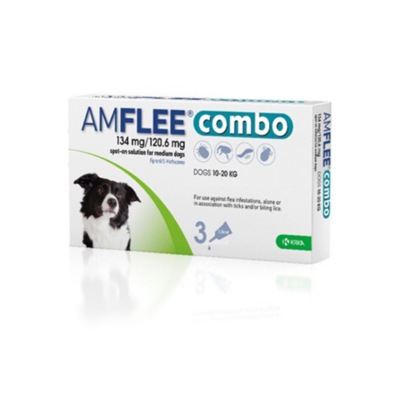 Amflee Combo Spot On For Dogs 10kg - 20kg