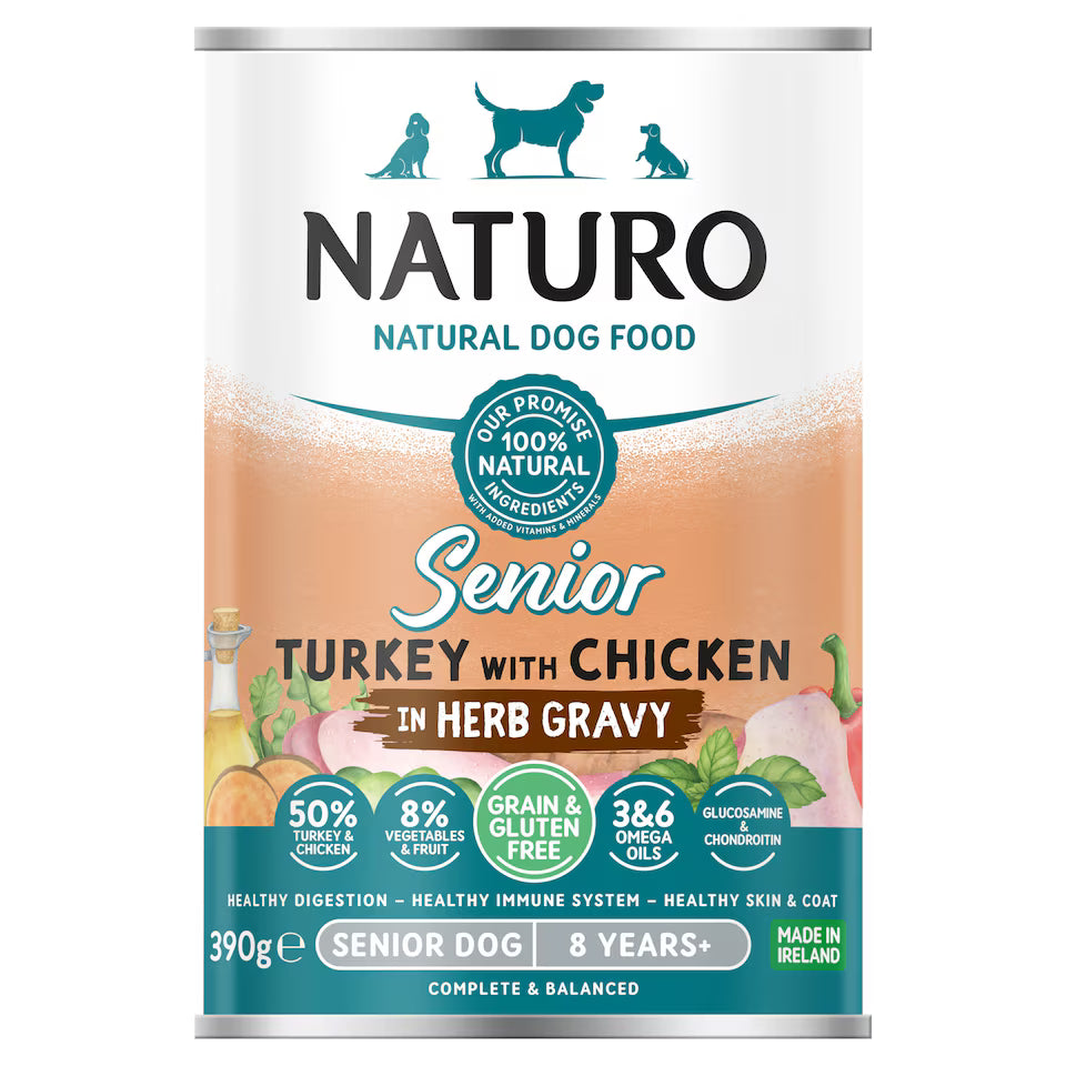 Naturo Turkey with Chicken in Herb Gravy– Senior Dog Wet Food Tin