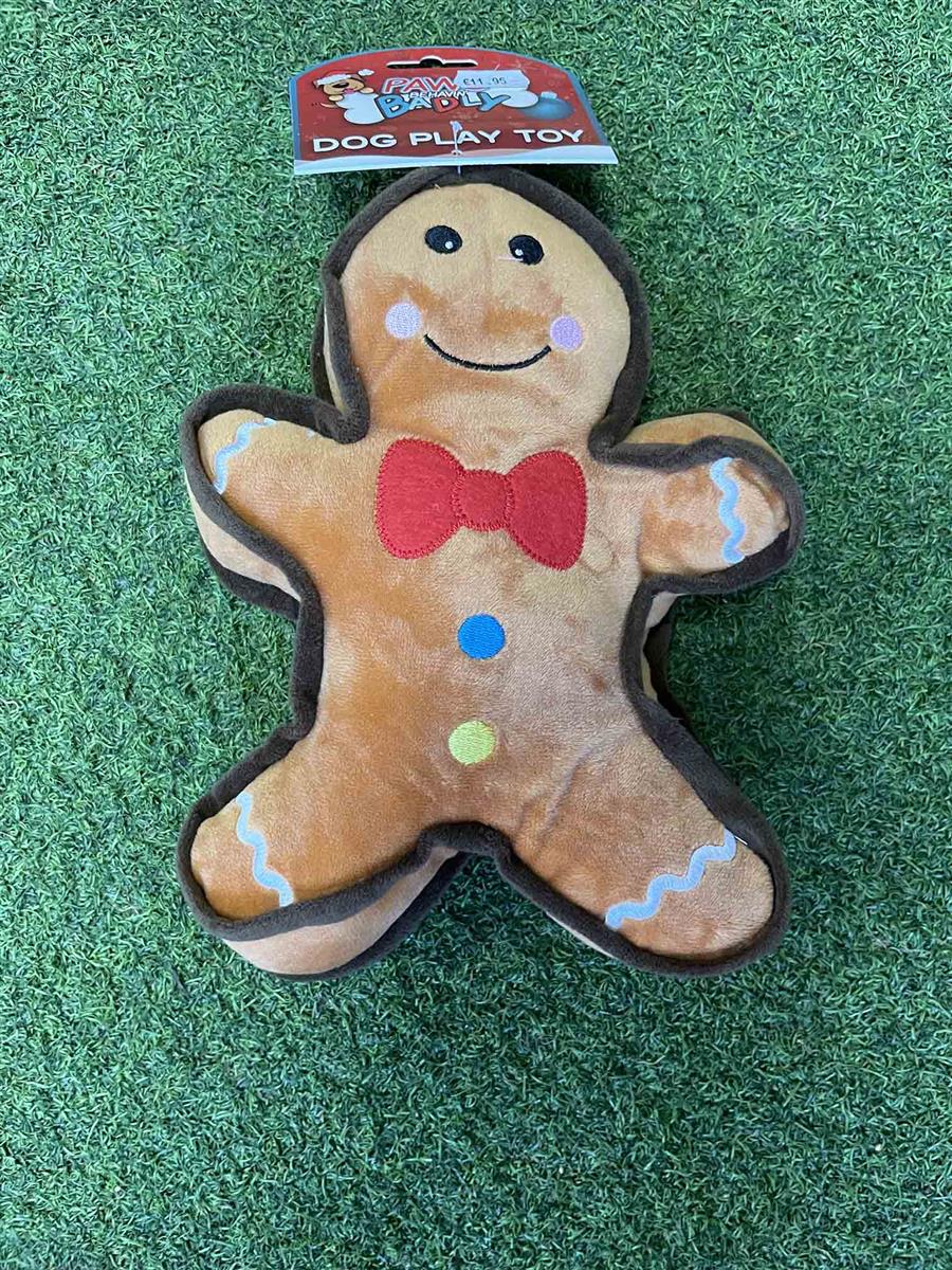 Plush Gingerbread Man Dog Toy