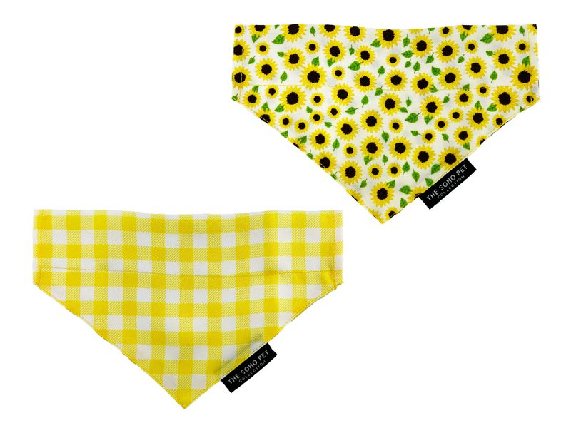 Sunflower/Yellow Dog Bandana 2Pack