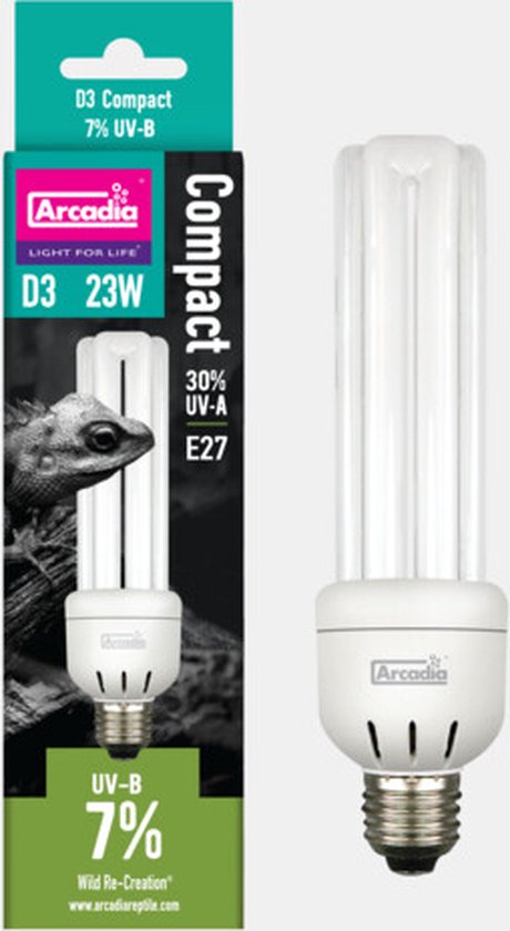 Arcadia D3 23W Compact UVB Bulb 7%