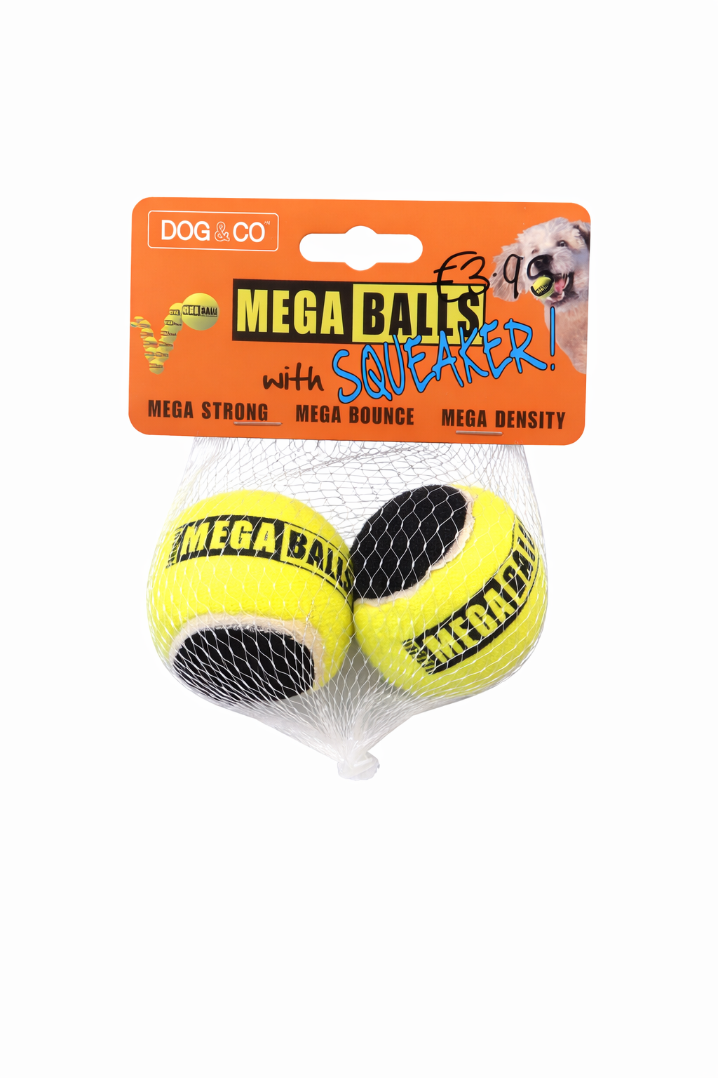 Dog & Co Mega Balls with Squeaker – 2 Pack