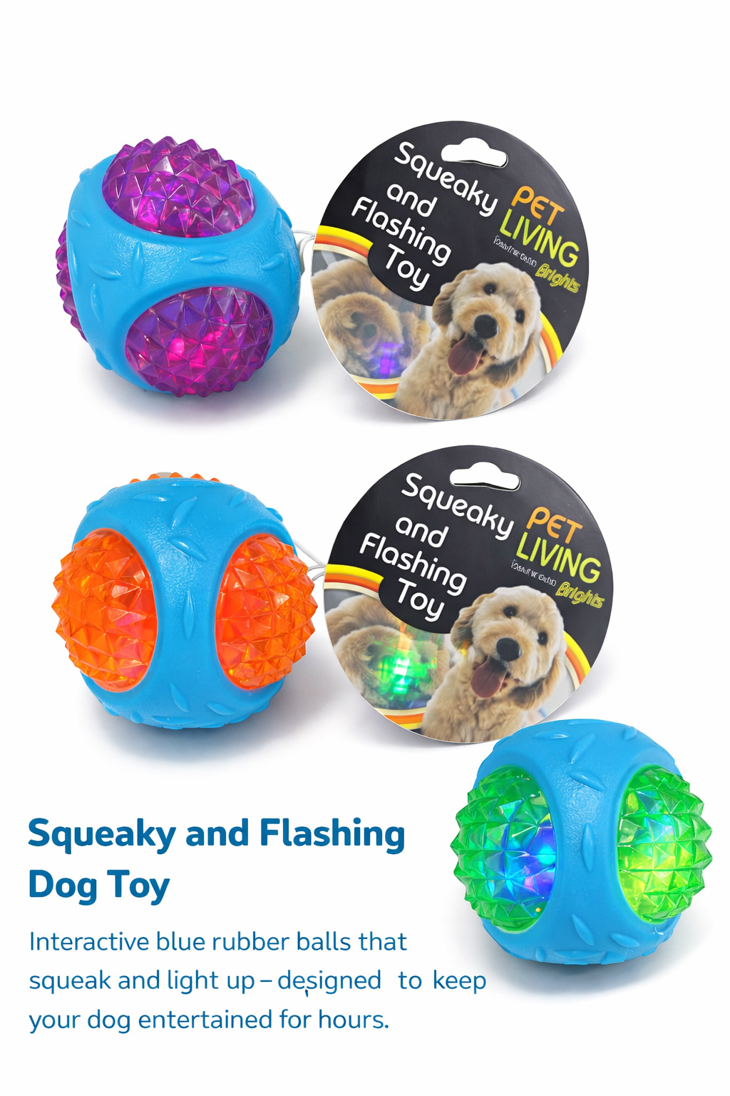 Pet Living Brights – Squeaky & Flashing Dog Toy