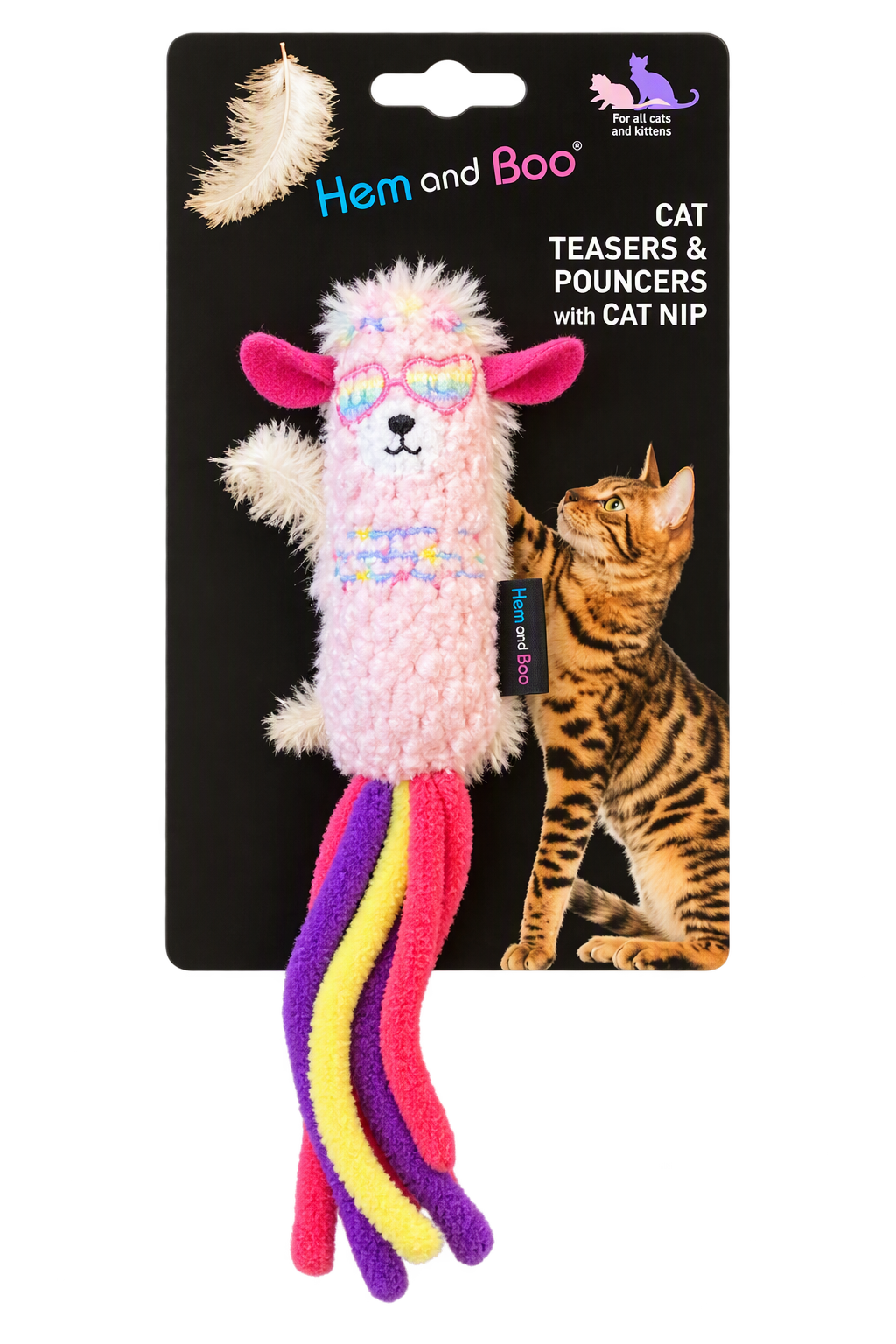 Hem and Boo Cat Teaser & Pouncer Toy with catnip