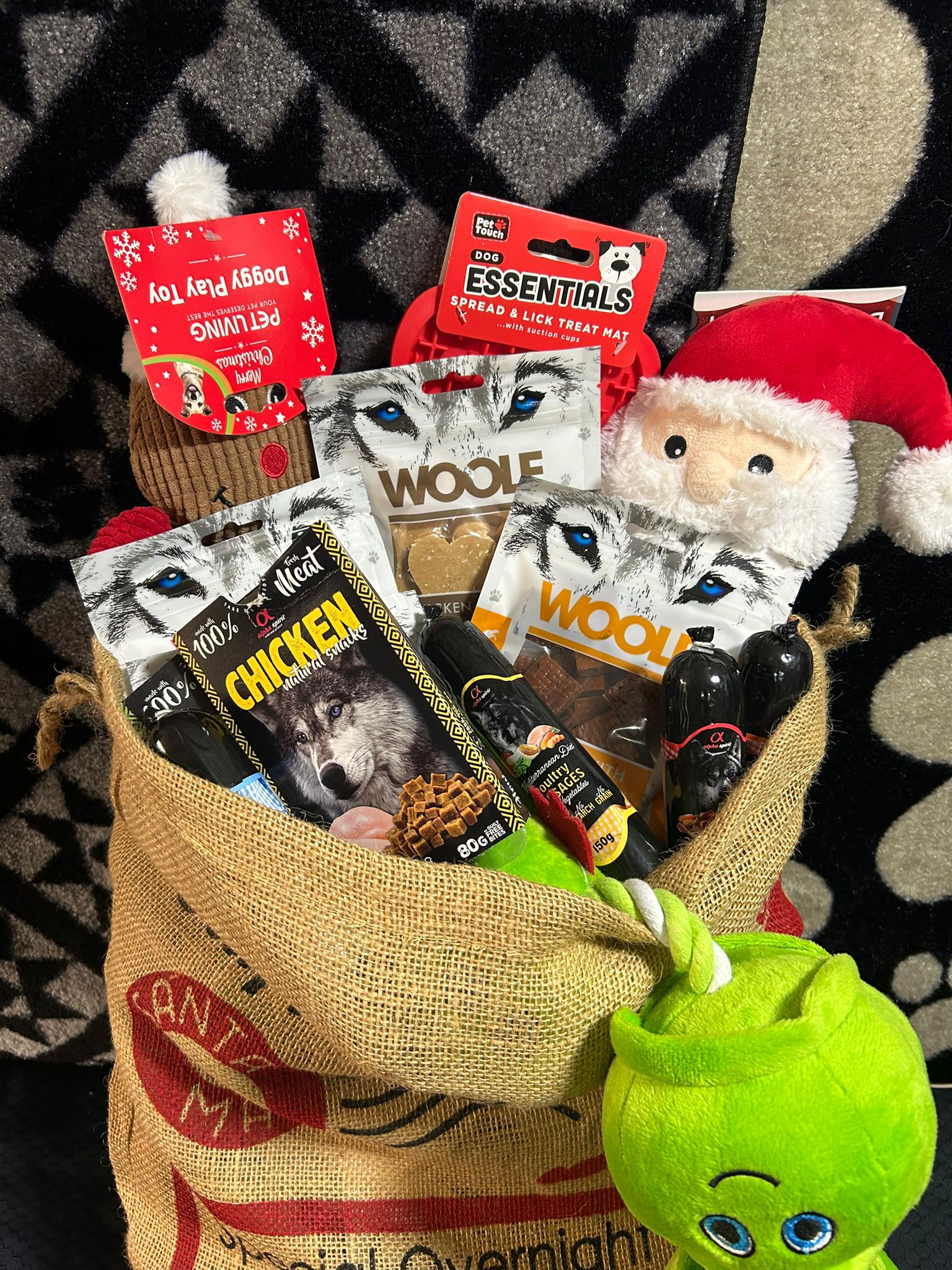 Premium doggy christmas santa sack