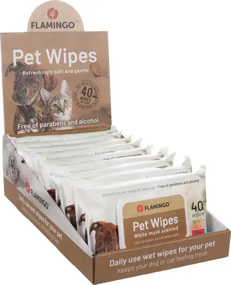 Flamingo Pet Wipes — White Musk Scent (40 Pack)