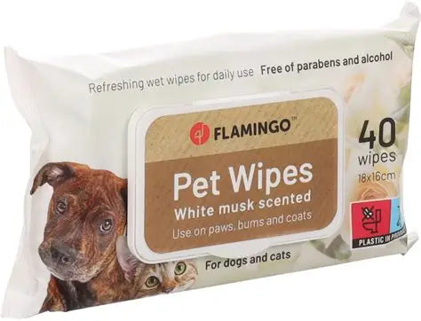 Flamingo Pet Wipes — White Musk Scent (40 Pack)