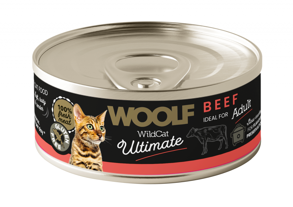 Woolf wildcat ultimate wet cat food beef