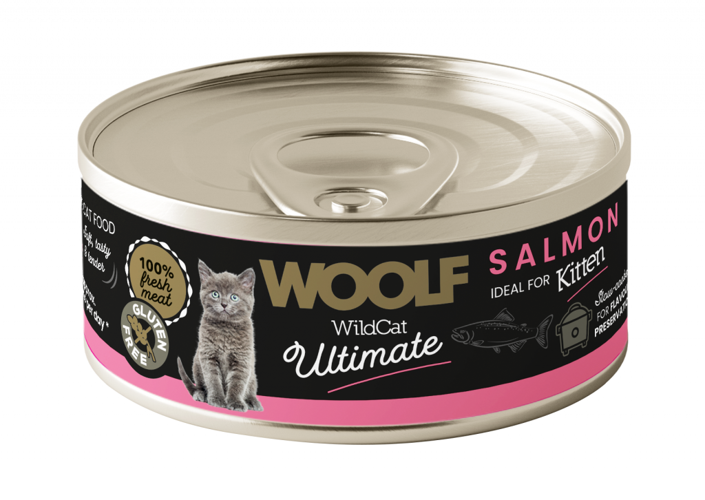 Woolf wildcat ultimate wet cat food Salmon suitable for kittens