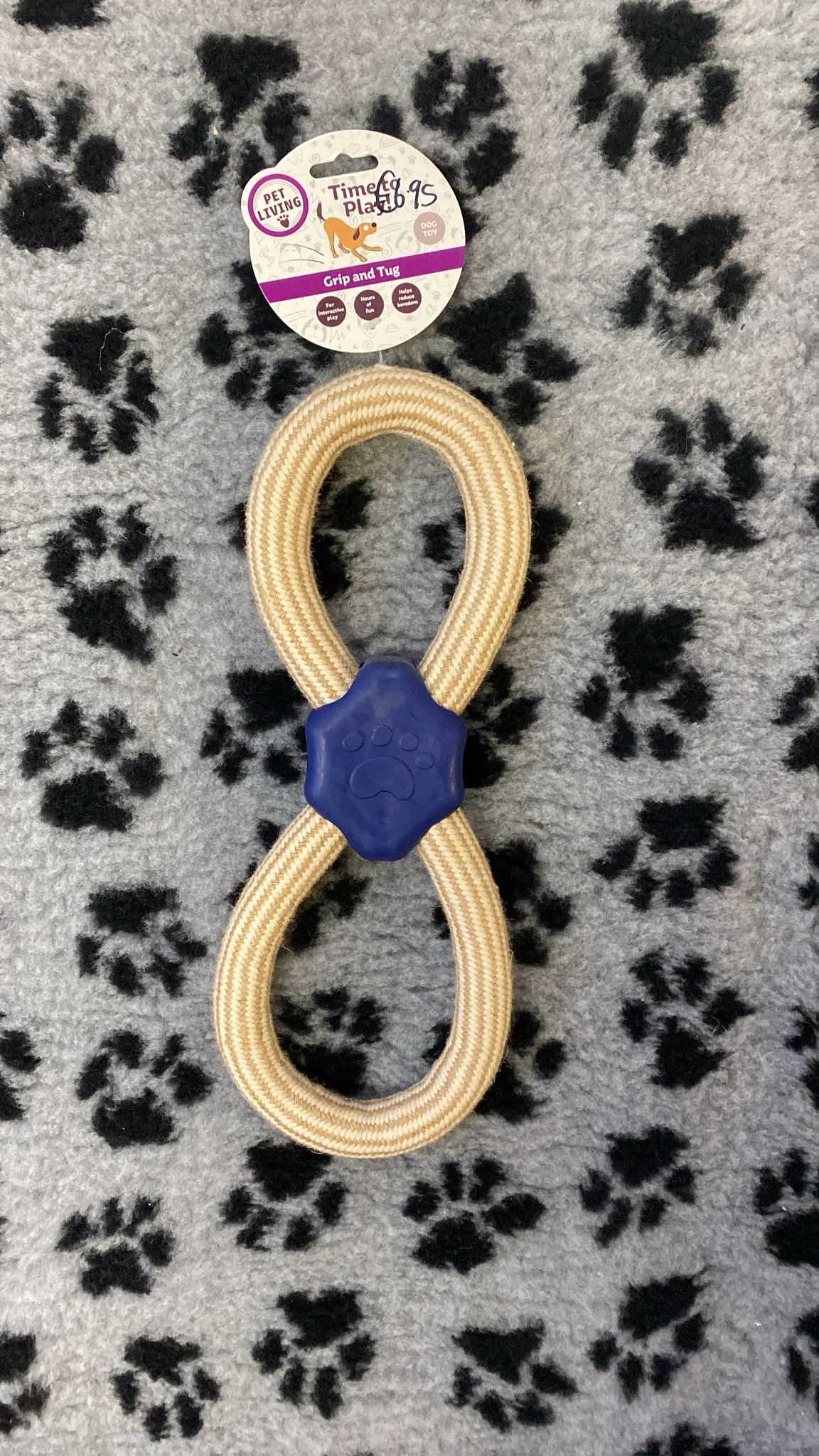 Pet Living Grip & Tug Rope Toy – Blue, Red or Yellow