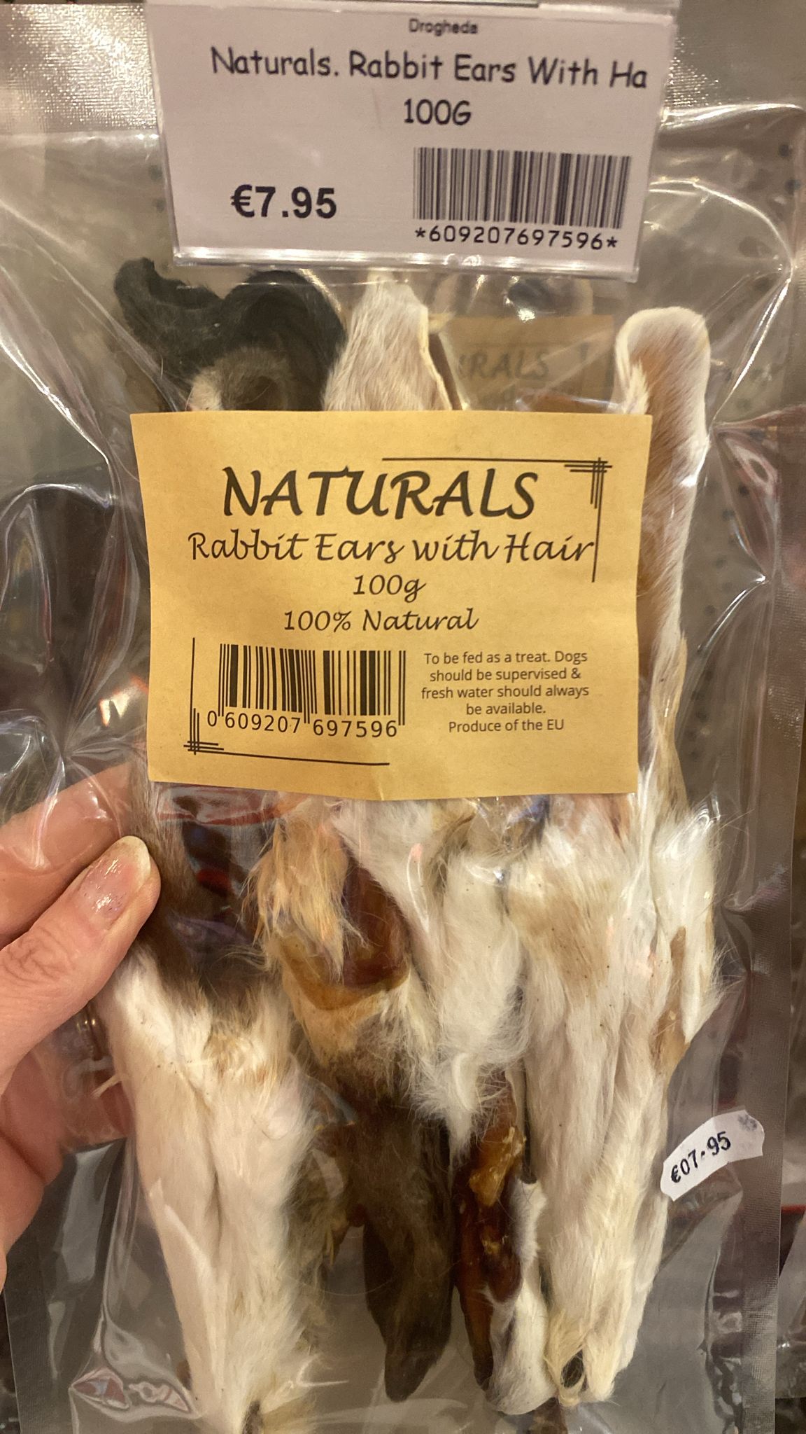 Naturals Rabbit Ears with Hair Dog Treats