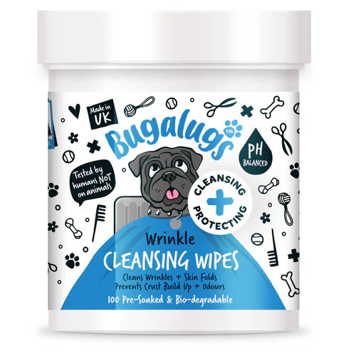 Bugalugs Wrinkle Cleansing Wipes for Dogs