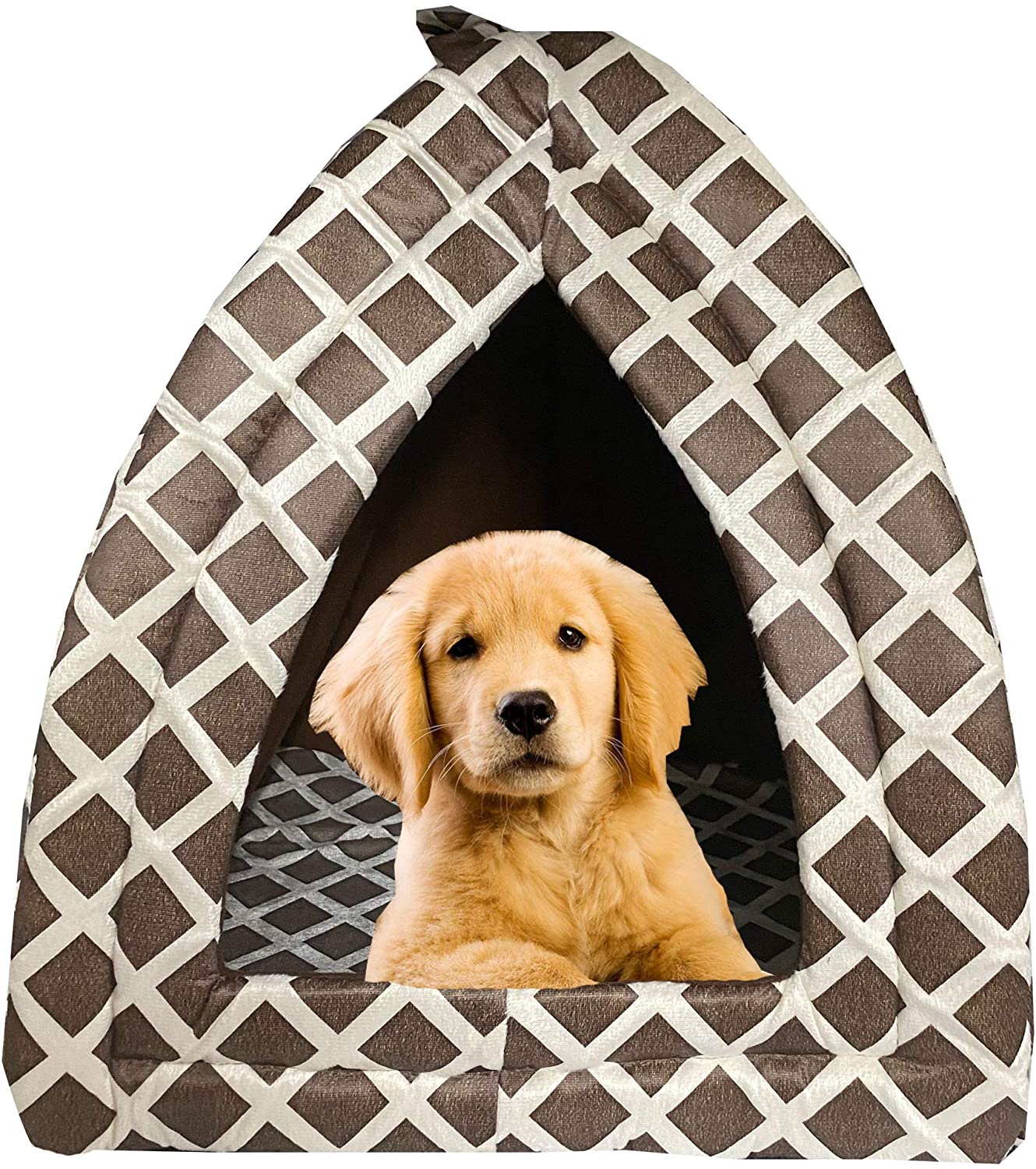 Pet Living Pyramid Pet House Igloo Soft Bed