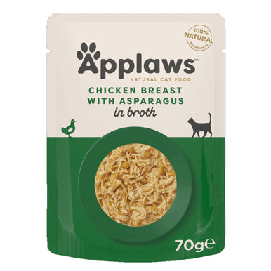 Applaws Chicken Breast with Asparagus in Broth – 100% Natural Wet Cat Food (70g)