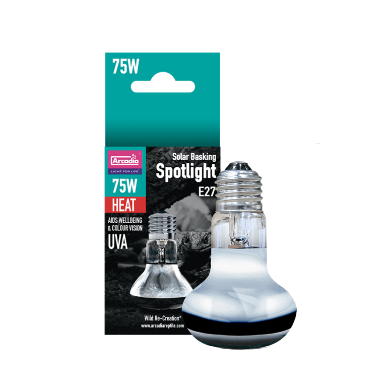 Arcadia Solar Basking Spotlight 75W – Natural Heat & UVA for Reptile Wellbeing