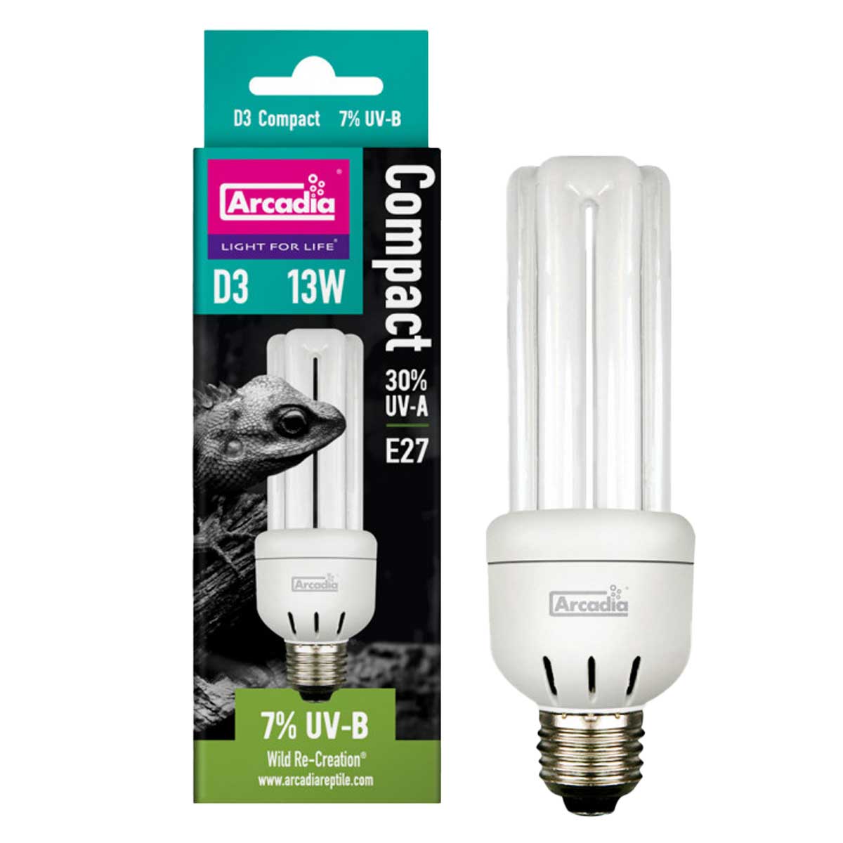 Arcadia D3 Compact 13W UVB Bulb 7%
