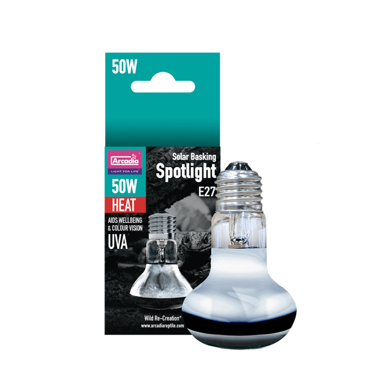 Arcadia Solar Basking Spotlight 50W – Gentle Heat & UVA for Reptile Vitality