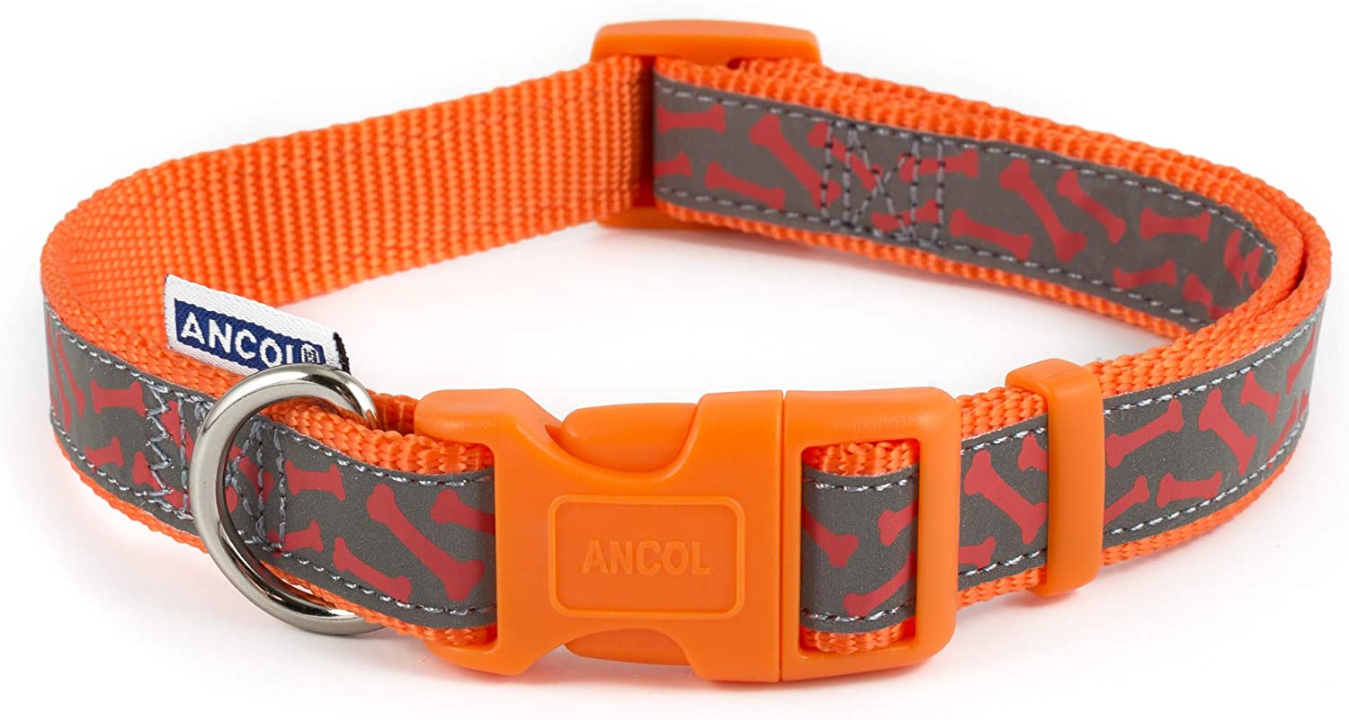 Ancol Reflective orange Bone Collar Neck 20-30Cm