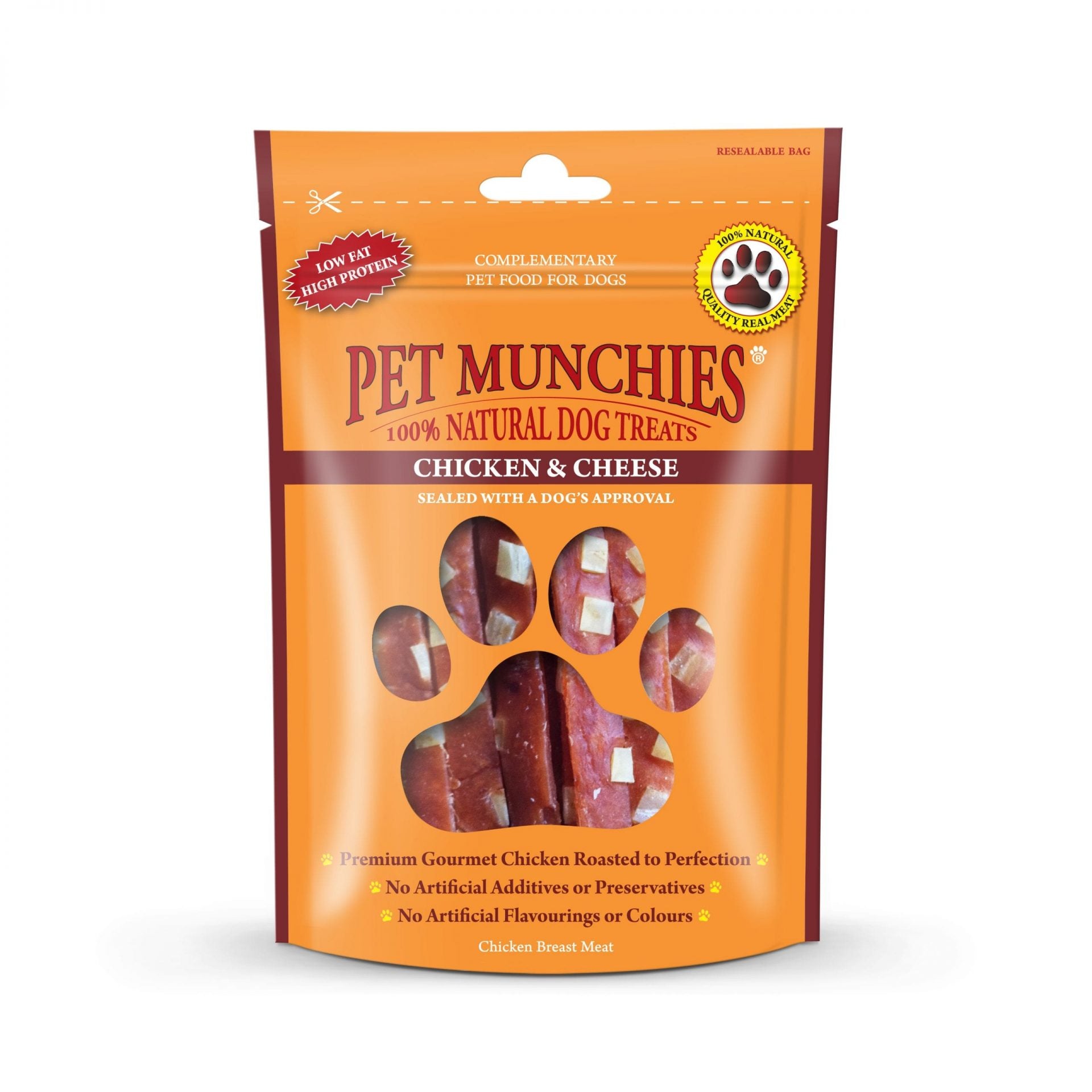 Pet Munchies Treat Chicken and Cheese Strips 100g