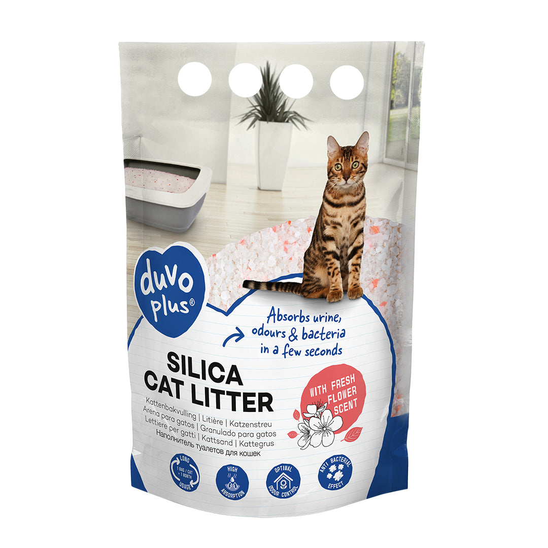 Duvo Plus Silica Cat Litter With Fresh Flower Scent