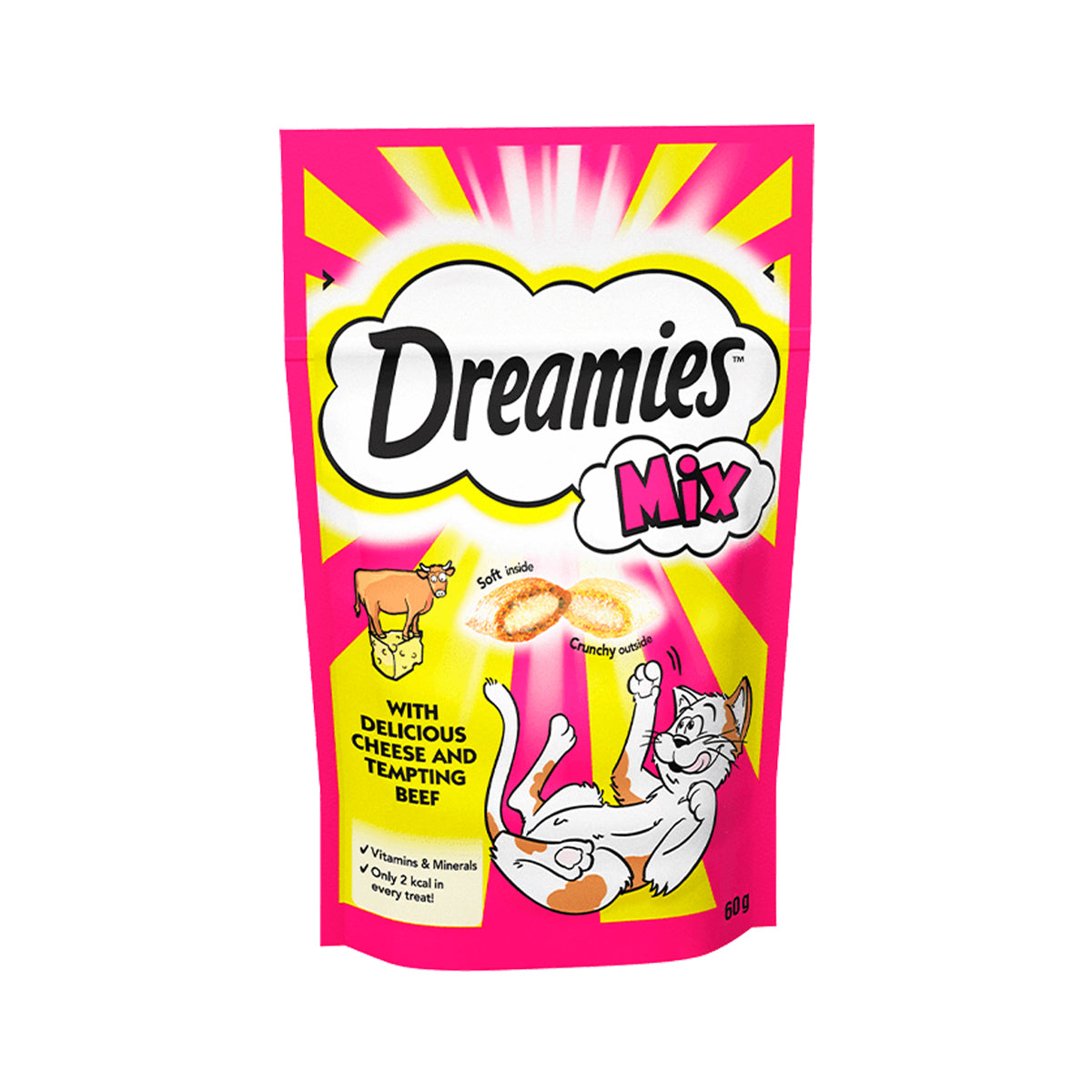 Dreamies Mix With Cheese &amp; Beef 60g