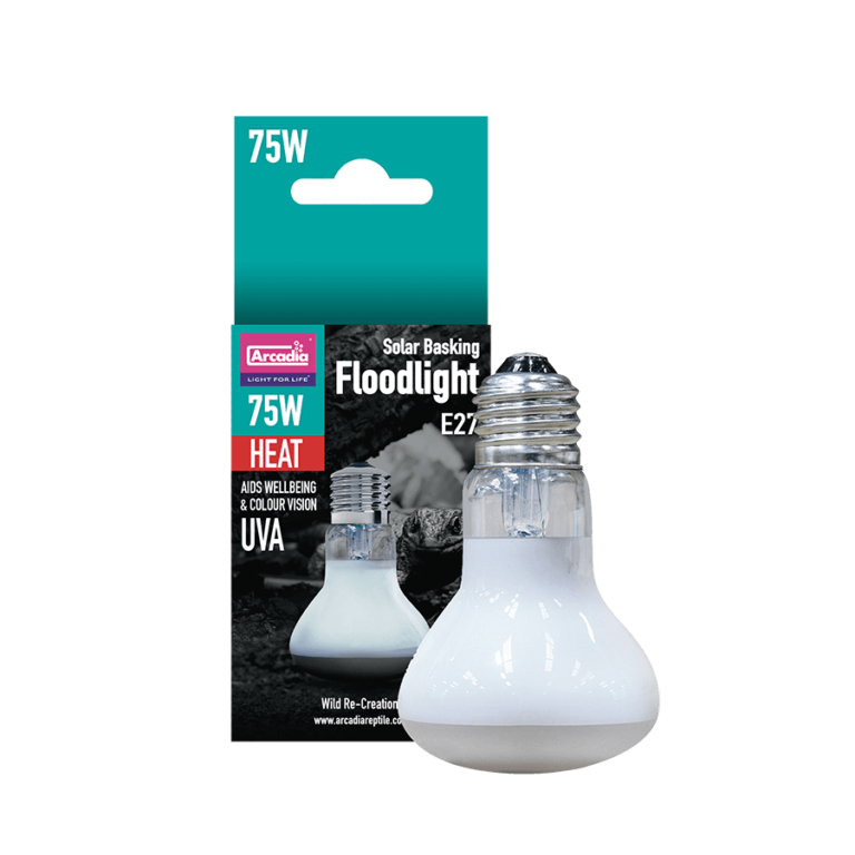 Arcadia Solar Basking Floodlight 75W – Balanced Heat & UVA for Reptile Health