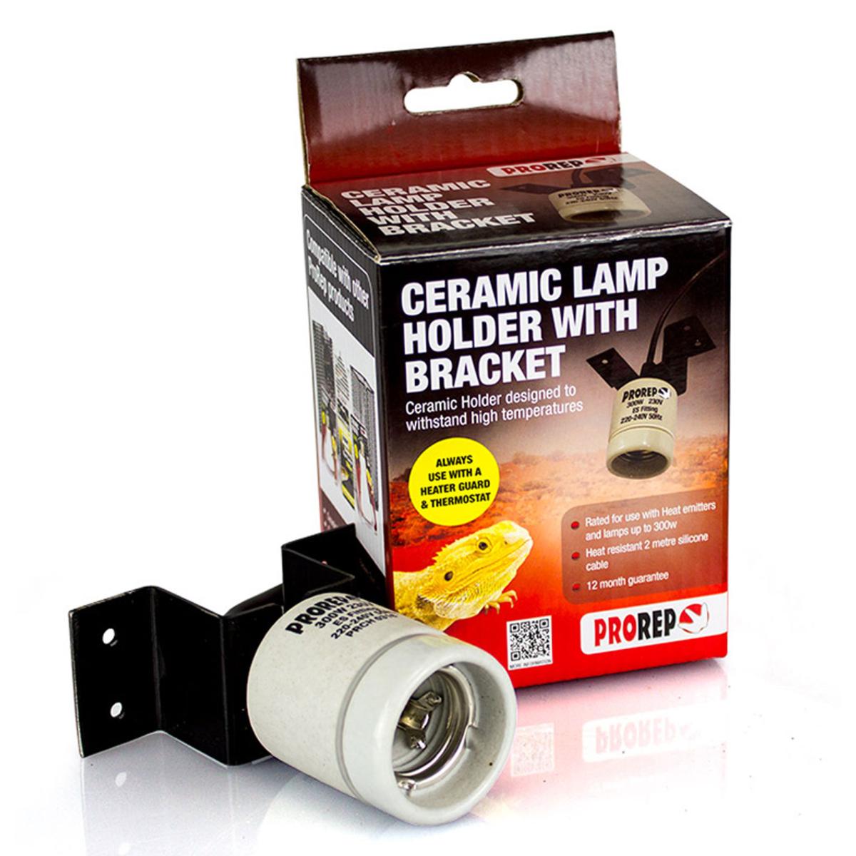 Prorep Ceramic Lamp Holder With Bracket