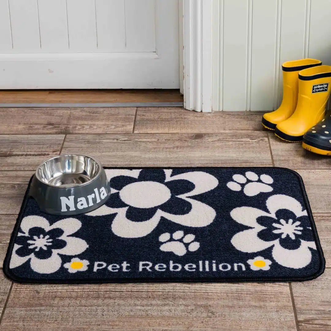 Absobent food mat flower black