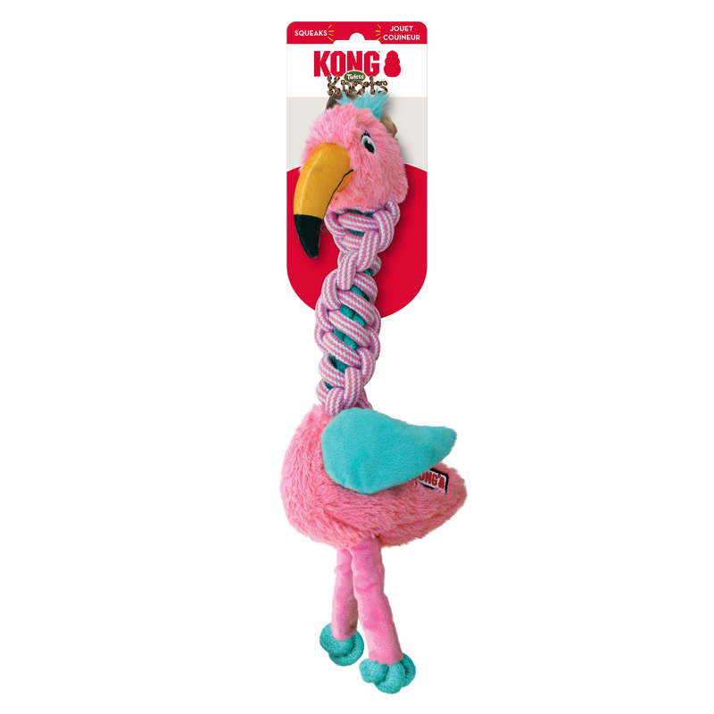 KONG Knots Flamingo – Squeaker Rope Toy
