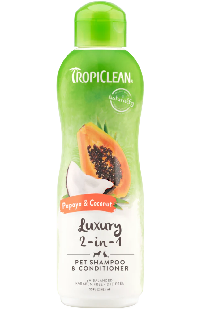 TropiClean Papaya & Coconut 2-In-1 Shampoo and Conditioner for Pets