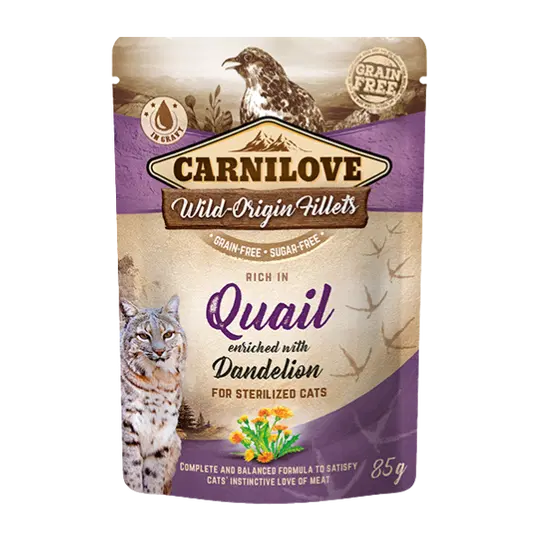 Carnilove Cat Wet Adult Food - Quail with Dandelion