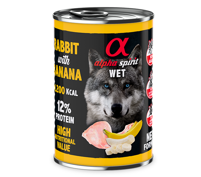 Alpha Spirit Rabbit with Banana wet food