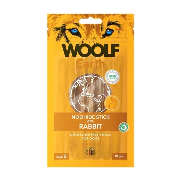 Woolf Earth Noohide Stick With Rabbit Size Small - 10 Pcs