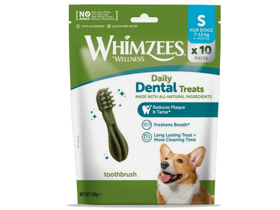 Whimzees Toothbrush Small Dog Treats 10Pack