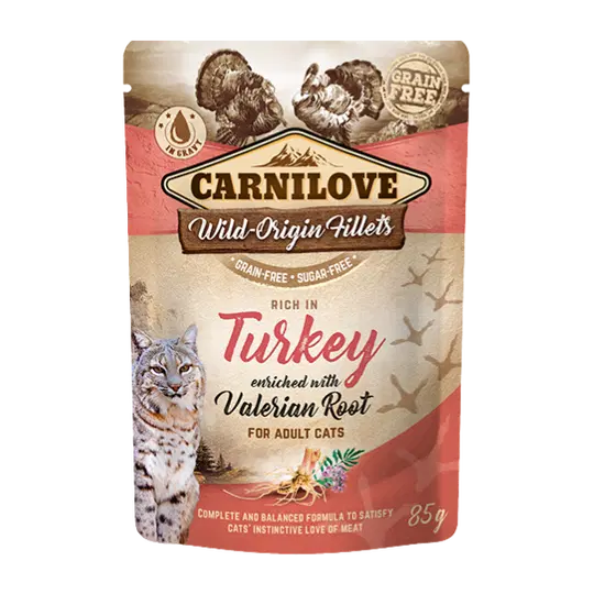 Carnilove Cat Wet Adult Food - Turkey with Valarian Root